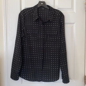 Ann Taylor Black w/ White Polka Dot Blouse